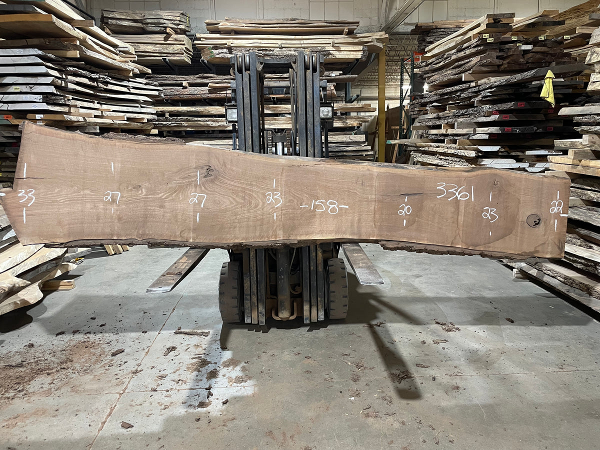 BLACK WALNUT - (3361)  158” L x 20-33” W x 3” T