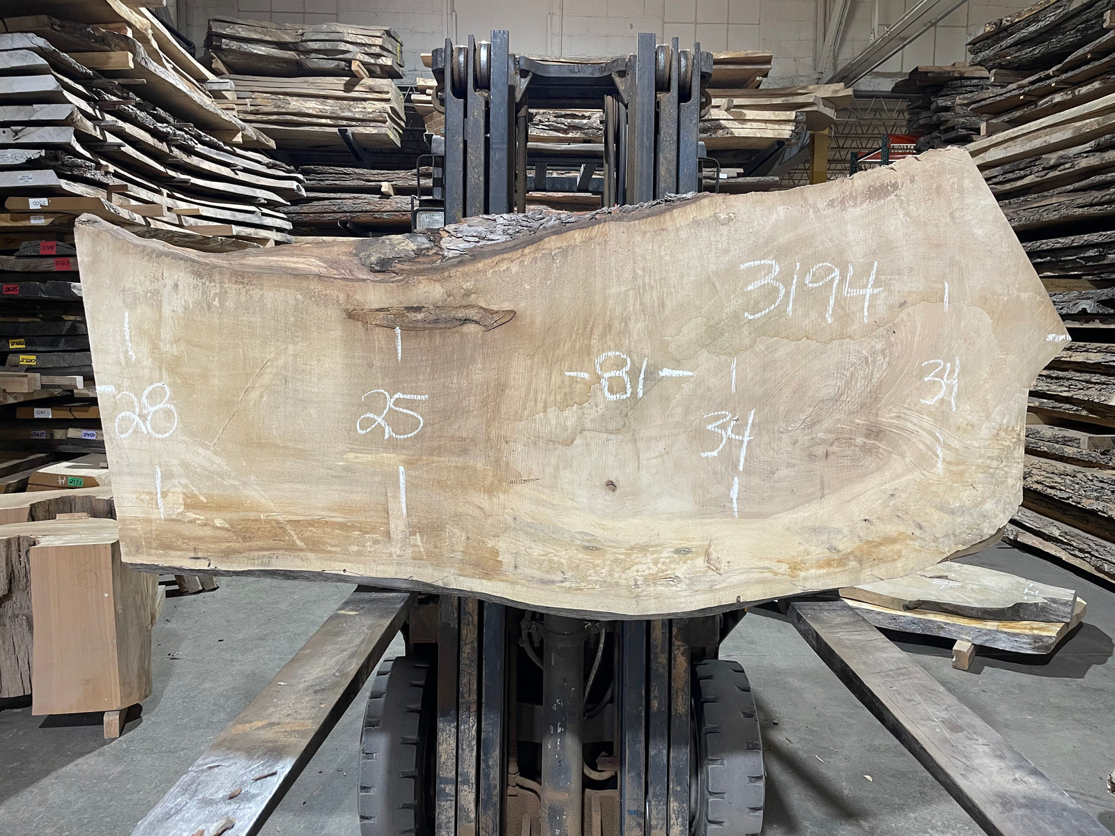 Maple - (3194) 81" L x 25-34" W x 2.5 T