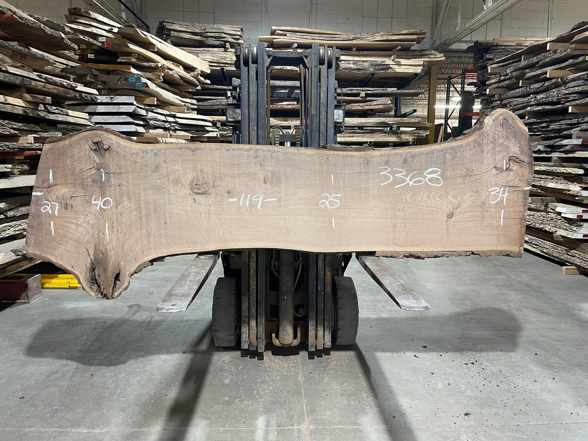 BLACK WALNUT (3368) 119” L x 25-40” W x 3” T