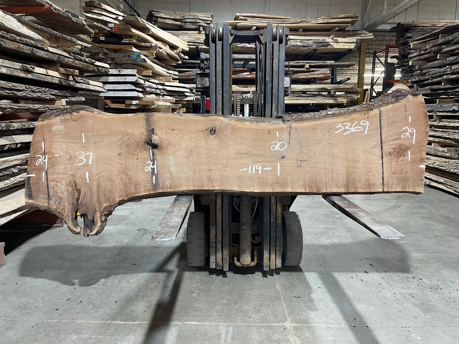 BLACK WALNUT (3369) 119” L x 20-37” W x 3” T