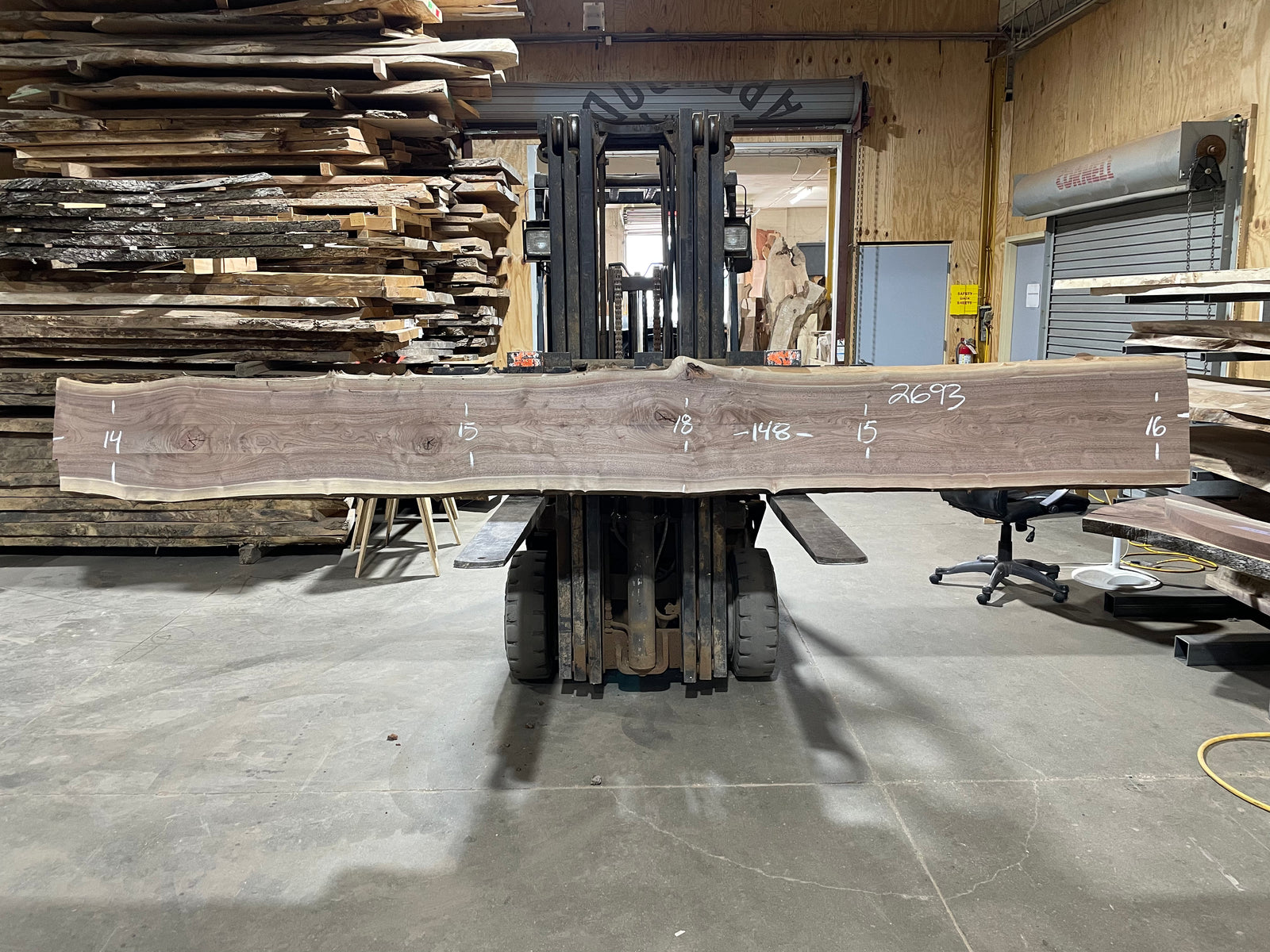 WALNUT (2693)  148” L x 14-18” W x 2.5” T