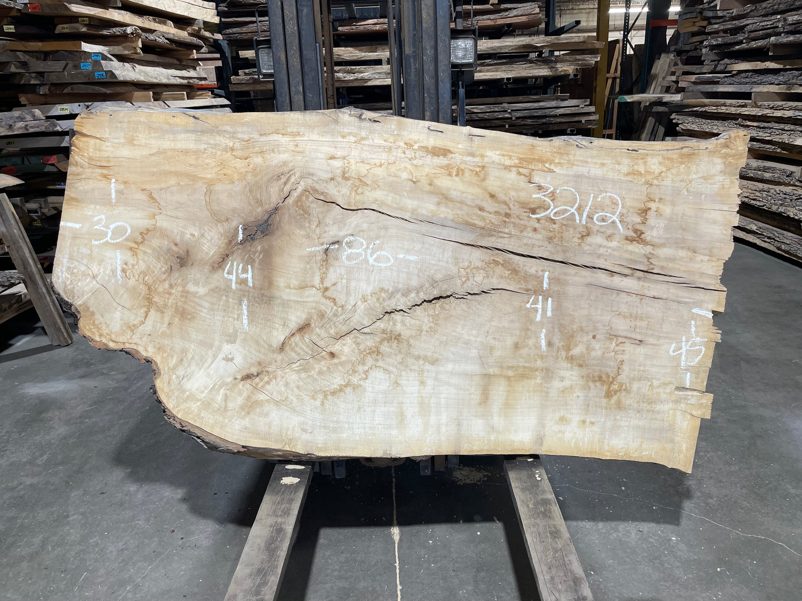 Maple - (3212) 86" L x 30-45" W x 3.25 T