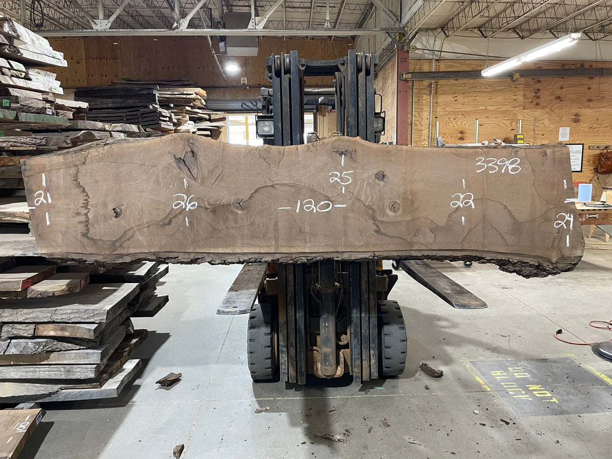BLACK WALNUT (3398) 120” L x 21-26” W x 3” T