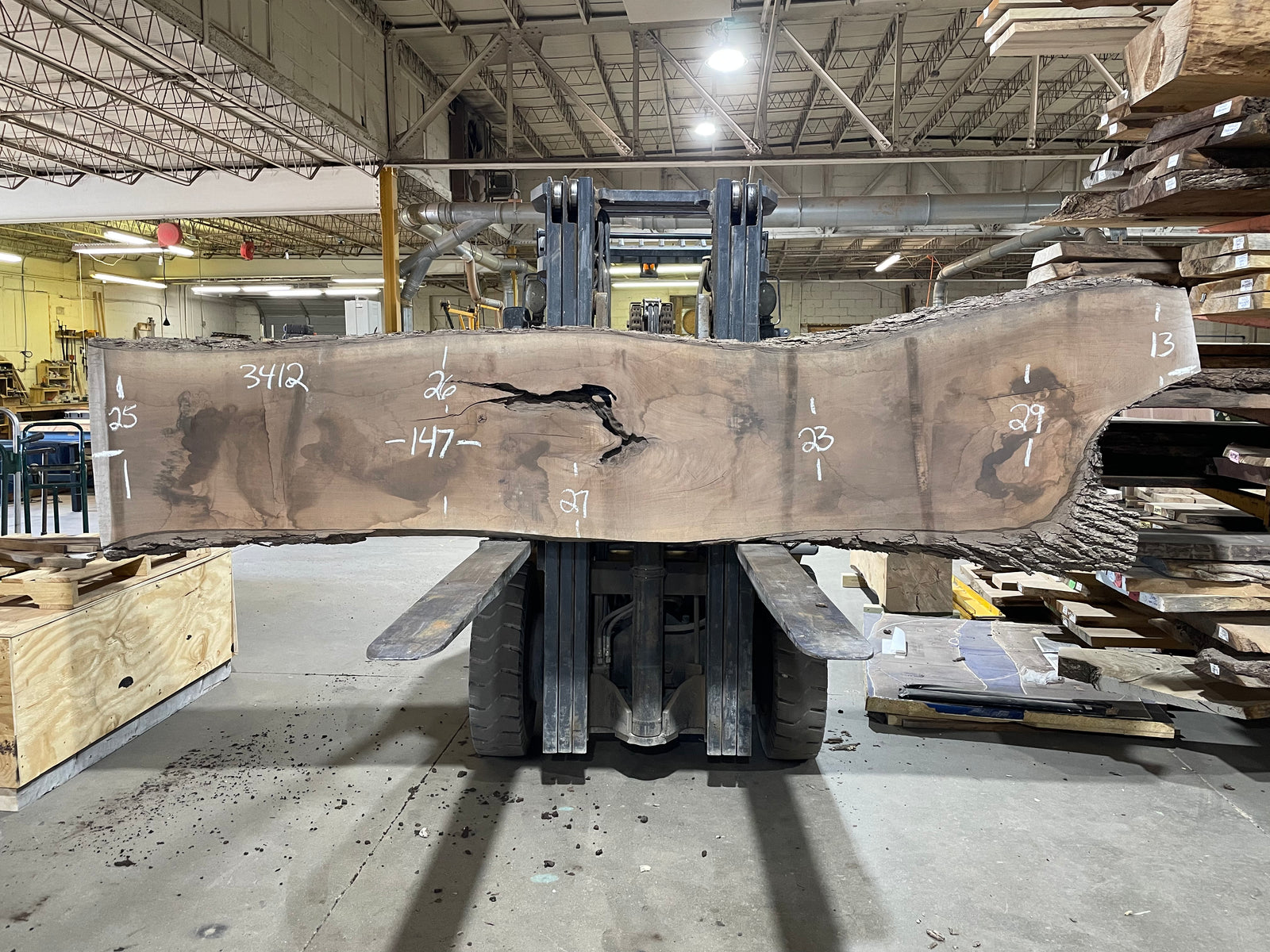 BLACK WALNUT (3412) 147” L x 13-27” W x 2.5” T