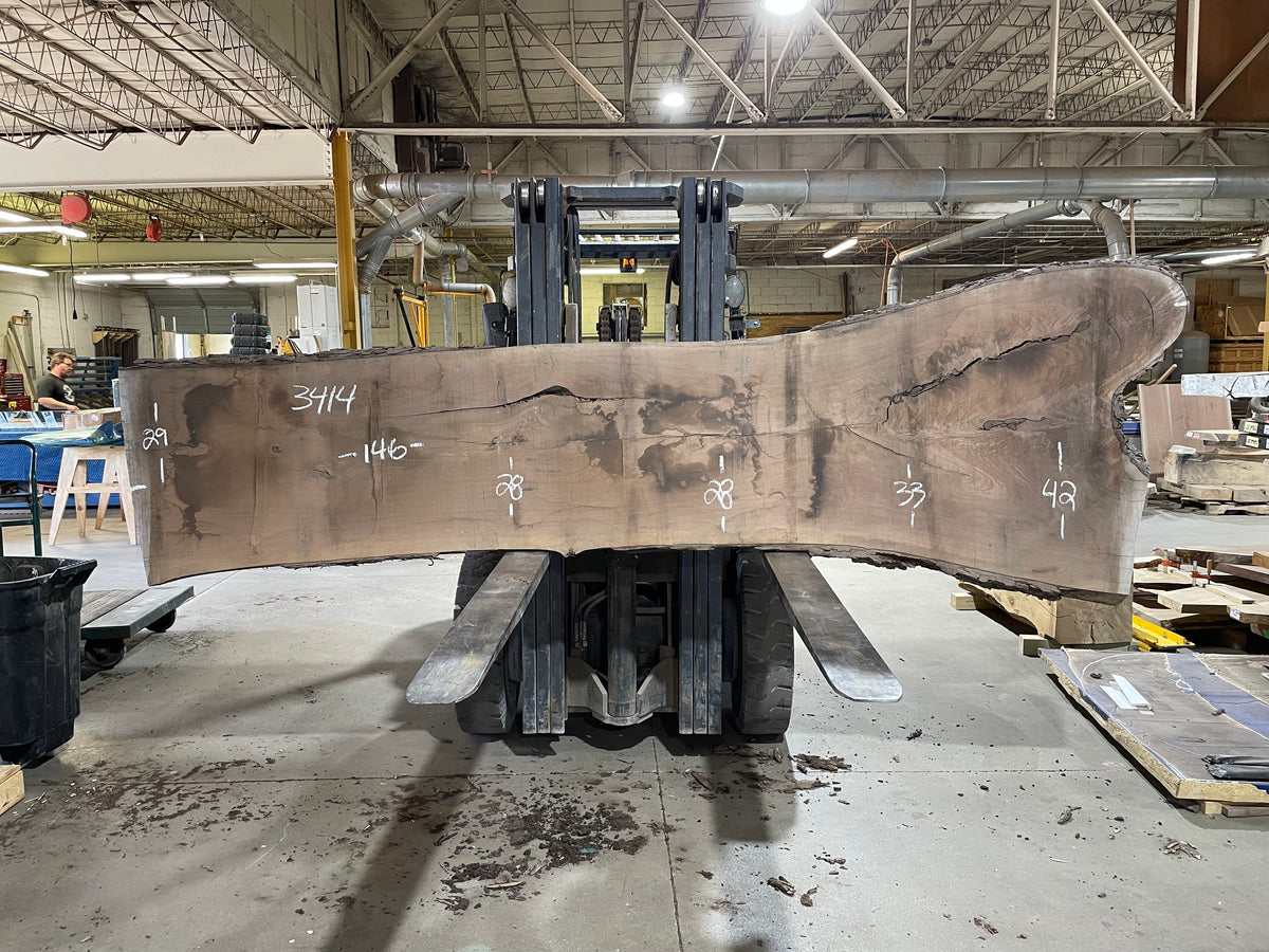 BLACK WALNUT (3414) 146” L x 28-42” W x 2.5” T