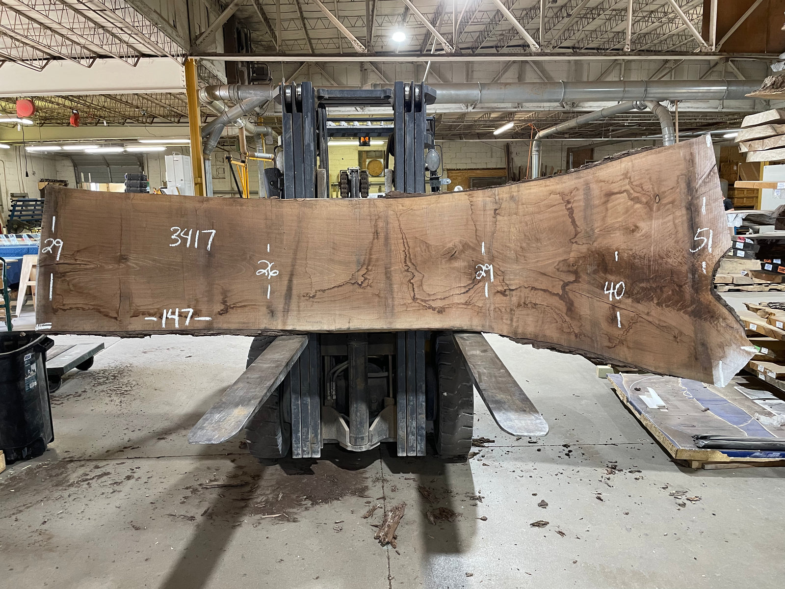 BLACK WALNUT (3417) 147” L x 26-51” W x 2.5” T