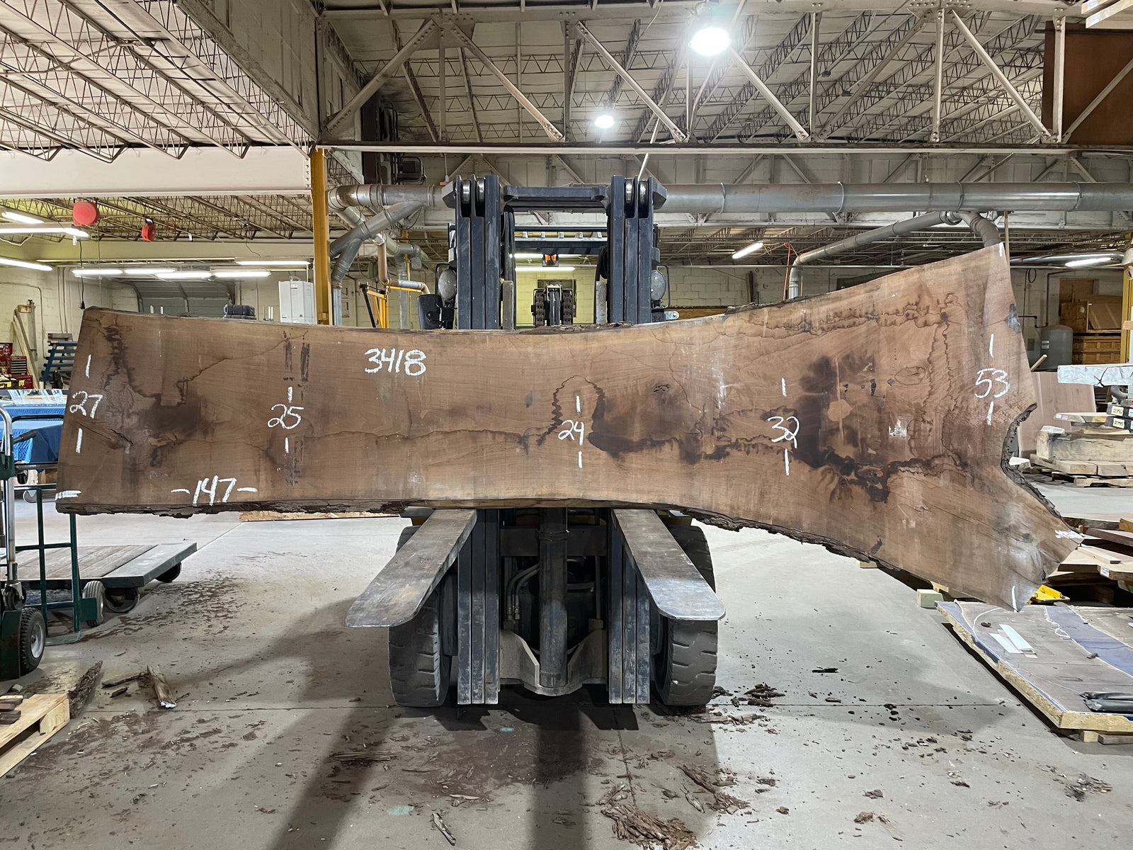 BLACK WALNUT (3418) 147” L x 24-53” W x 2.5” T
