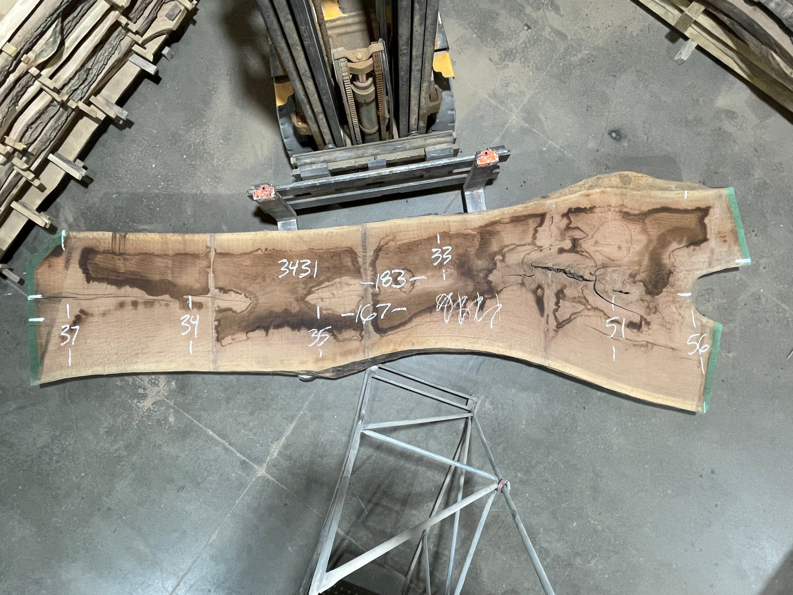 BLACK WALNUT (3431) 183” L x 33-56” W x 3” T