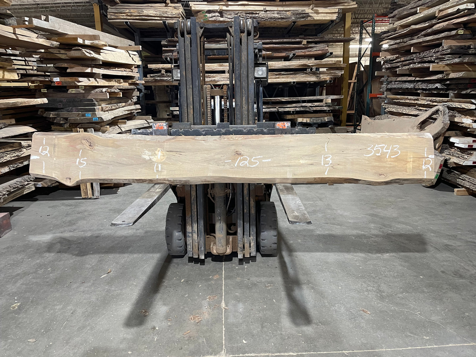 Sycamore (3543) 125” L x 11-15” W x 2.5” T