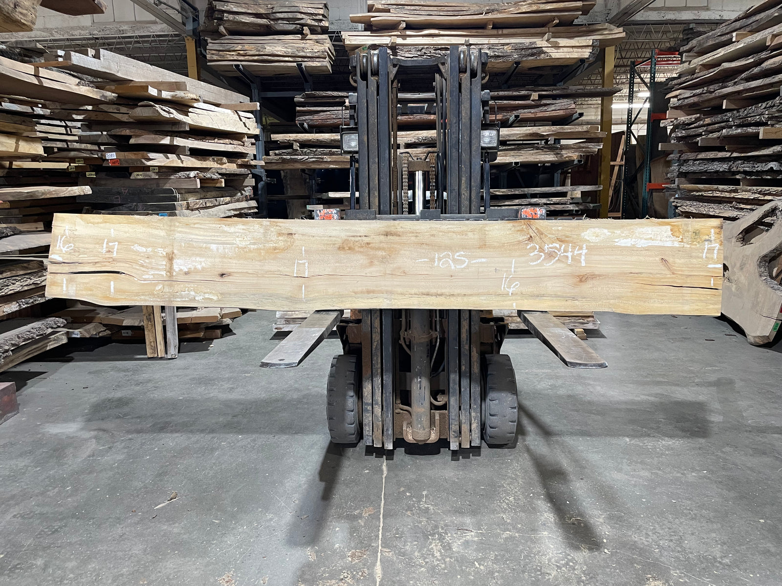 Sycamore (3544) 125” L x 16-17” W x 2.5” T