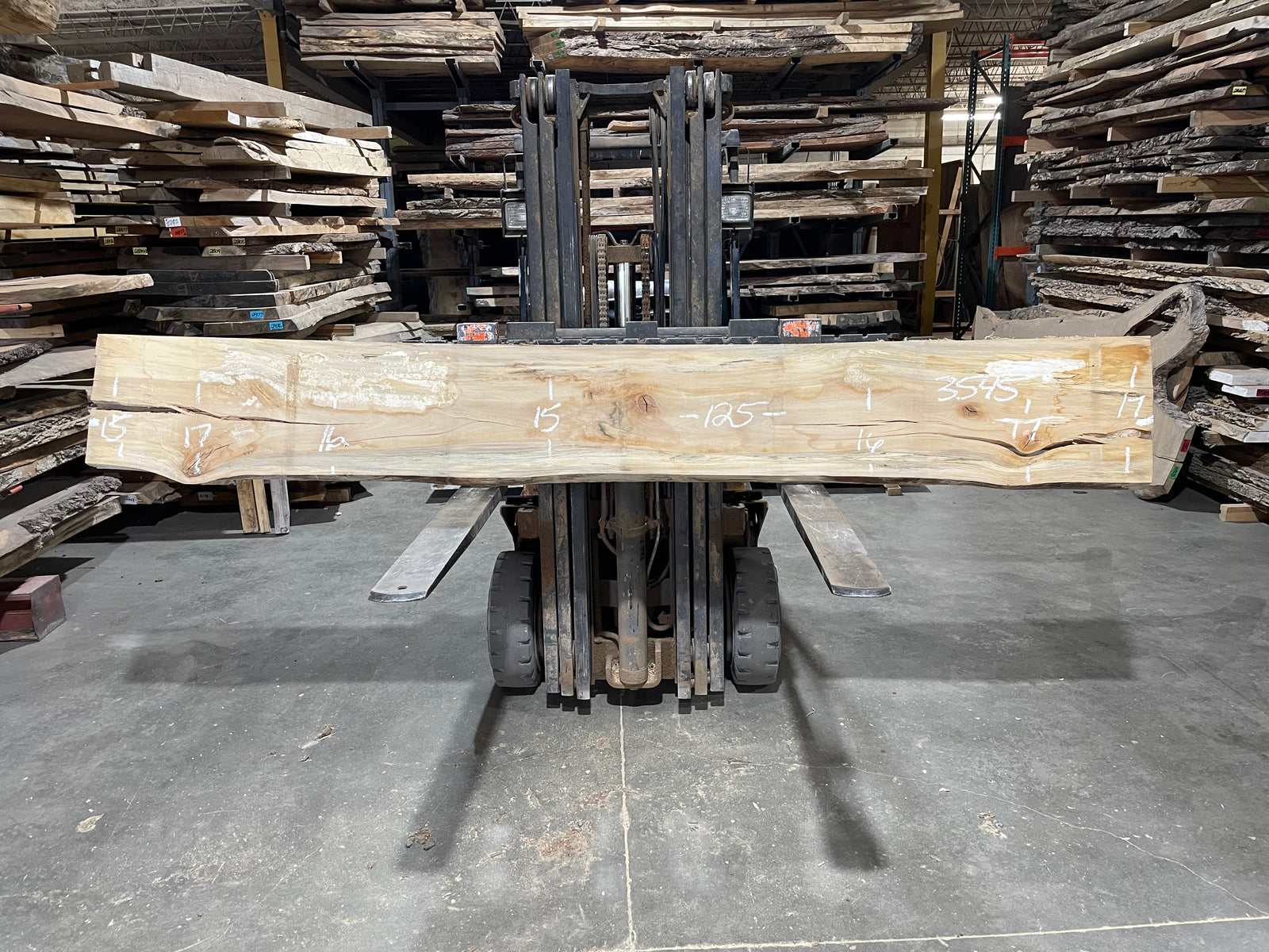 Sycamore (3545) 125” L x 15-17” W x 2.5” T