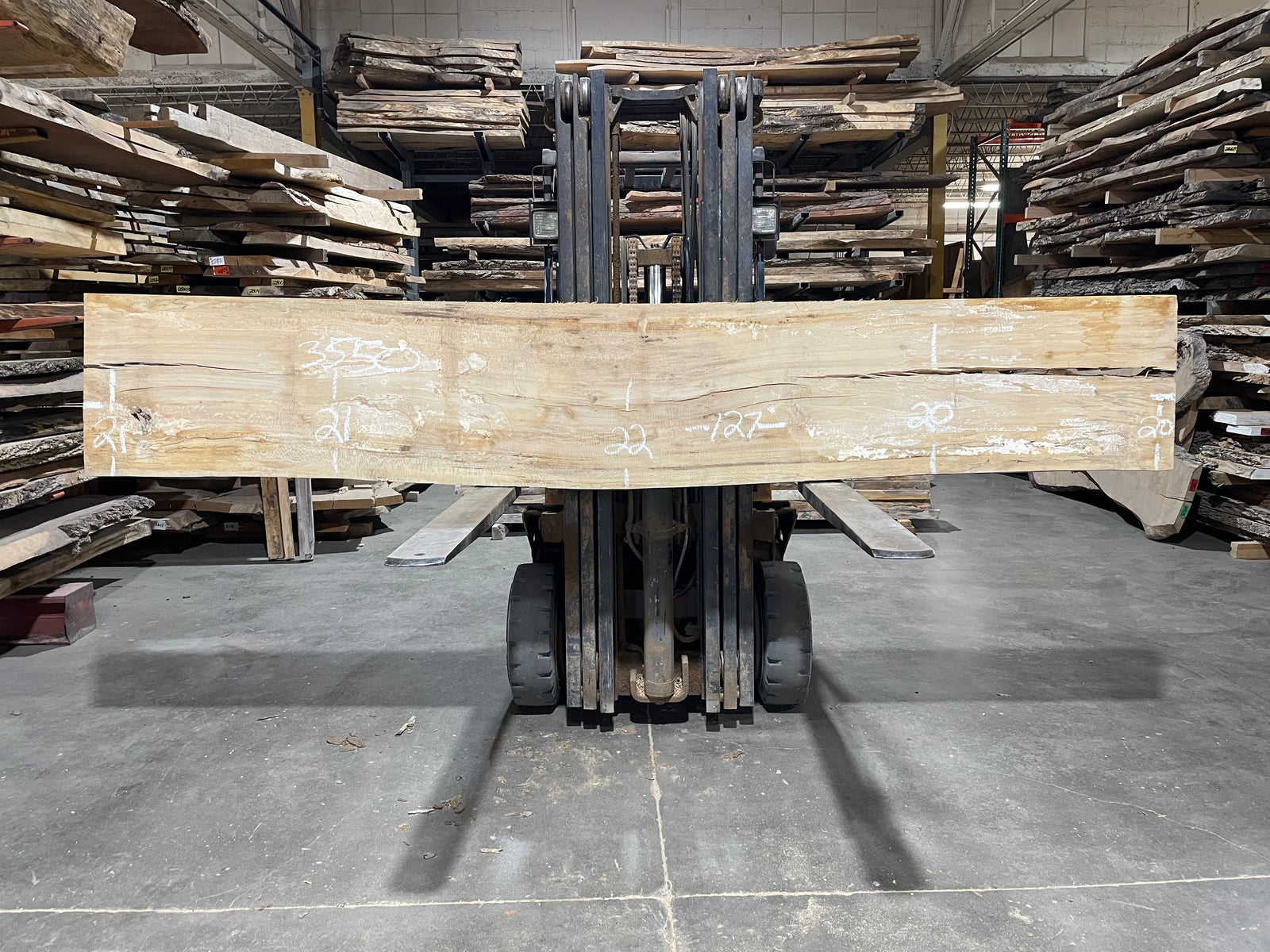 Sycamore (3550) 127” L x 20-22” W x 2.5” T