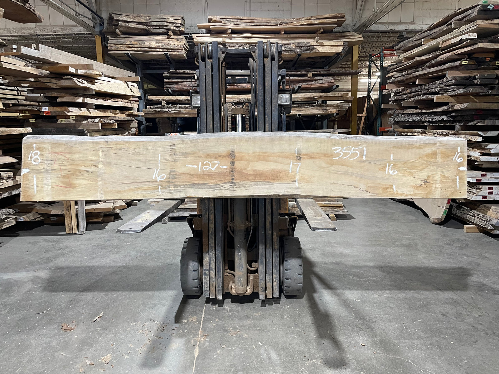 Sycamore (3551) 127” L x 16-18” W x 2.5” T