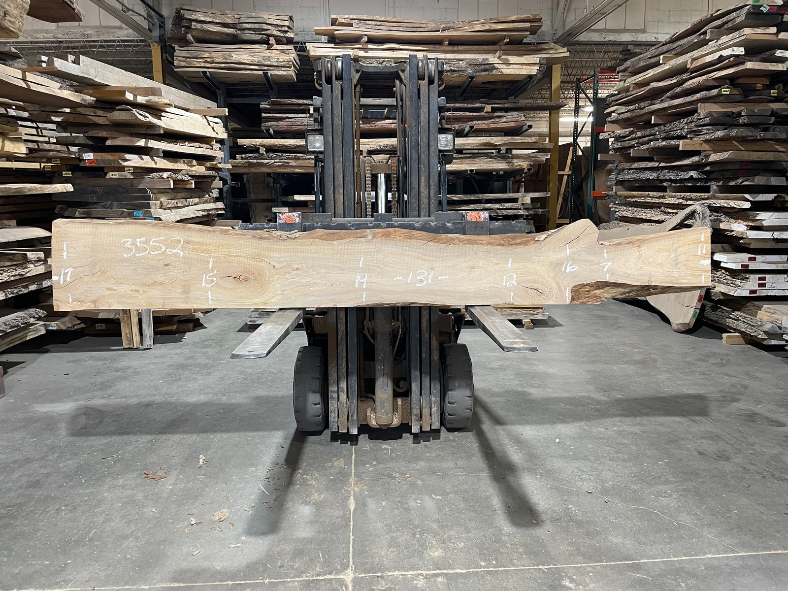 Sycamore (3552) 131” L x 7-17” W x 2.5” T