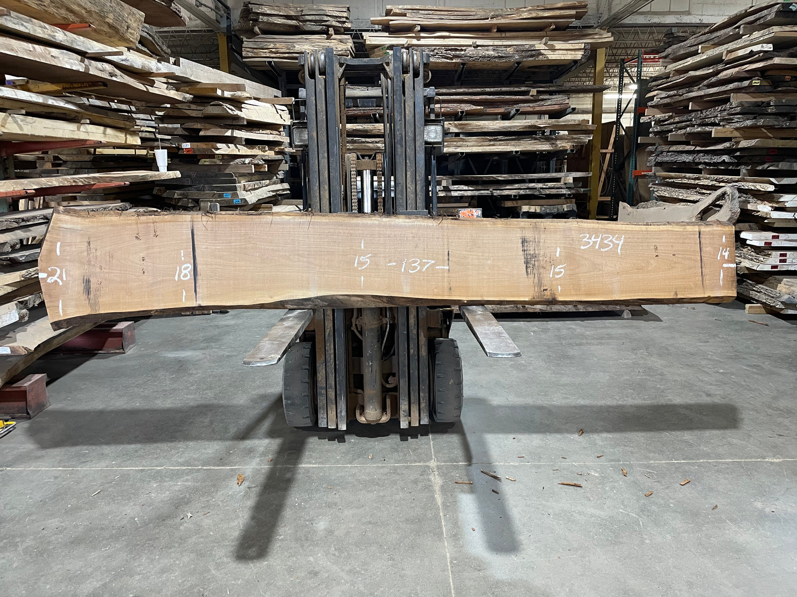 BLACK WALNUT (3434) 137” L x 14-21” W x 2.5” T