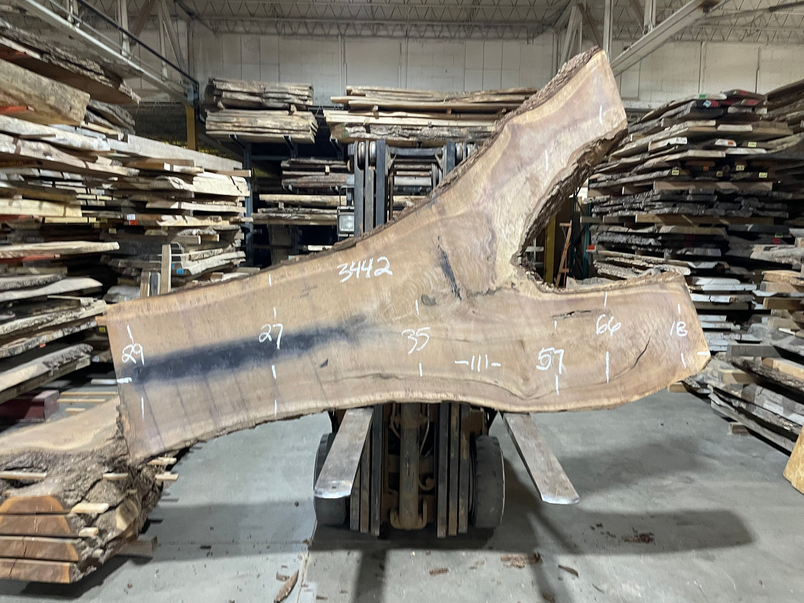 BLACK WALNUT (3442) 111” L x 18-66” W x 3” T