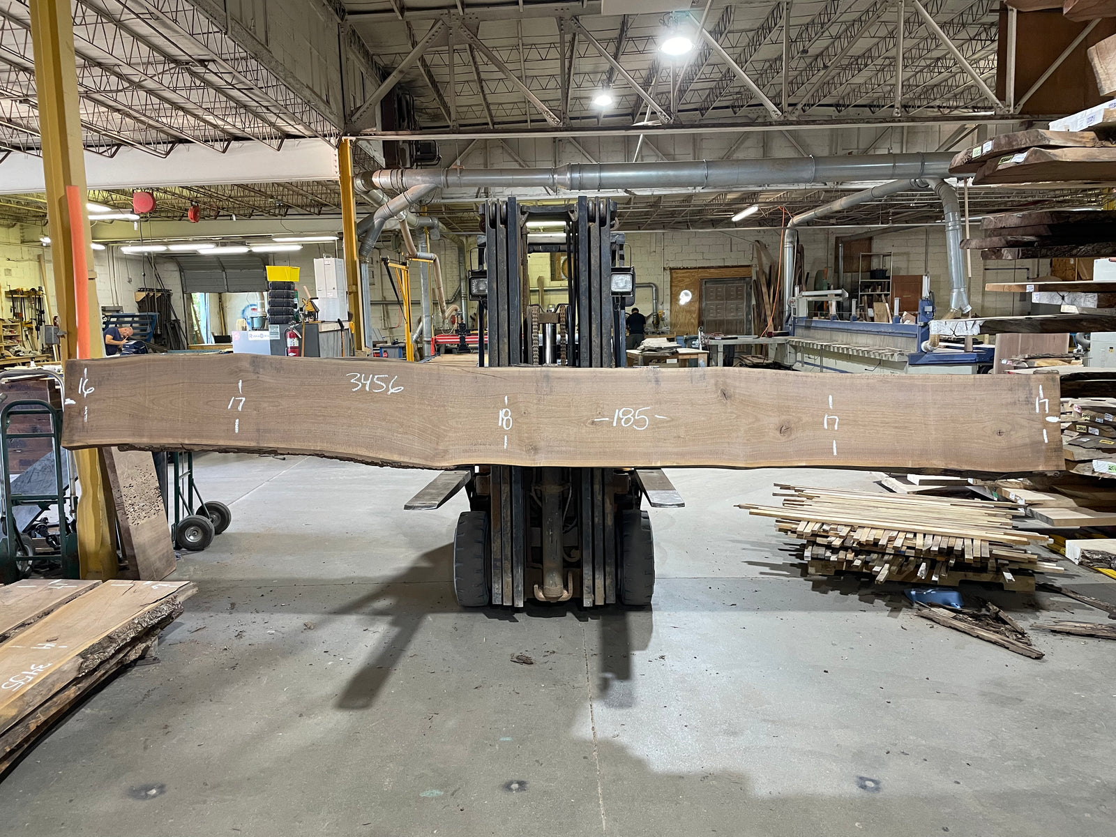 BLACK WALNUT (3456) 185” L x 16-18” W x 2.5” T