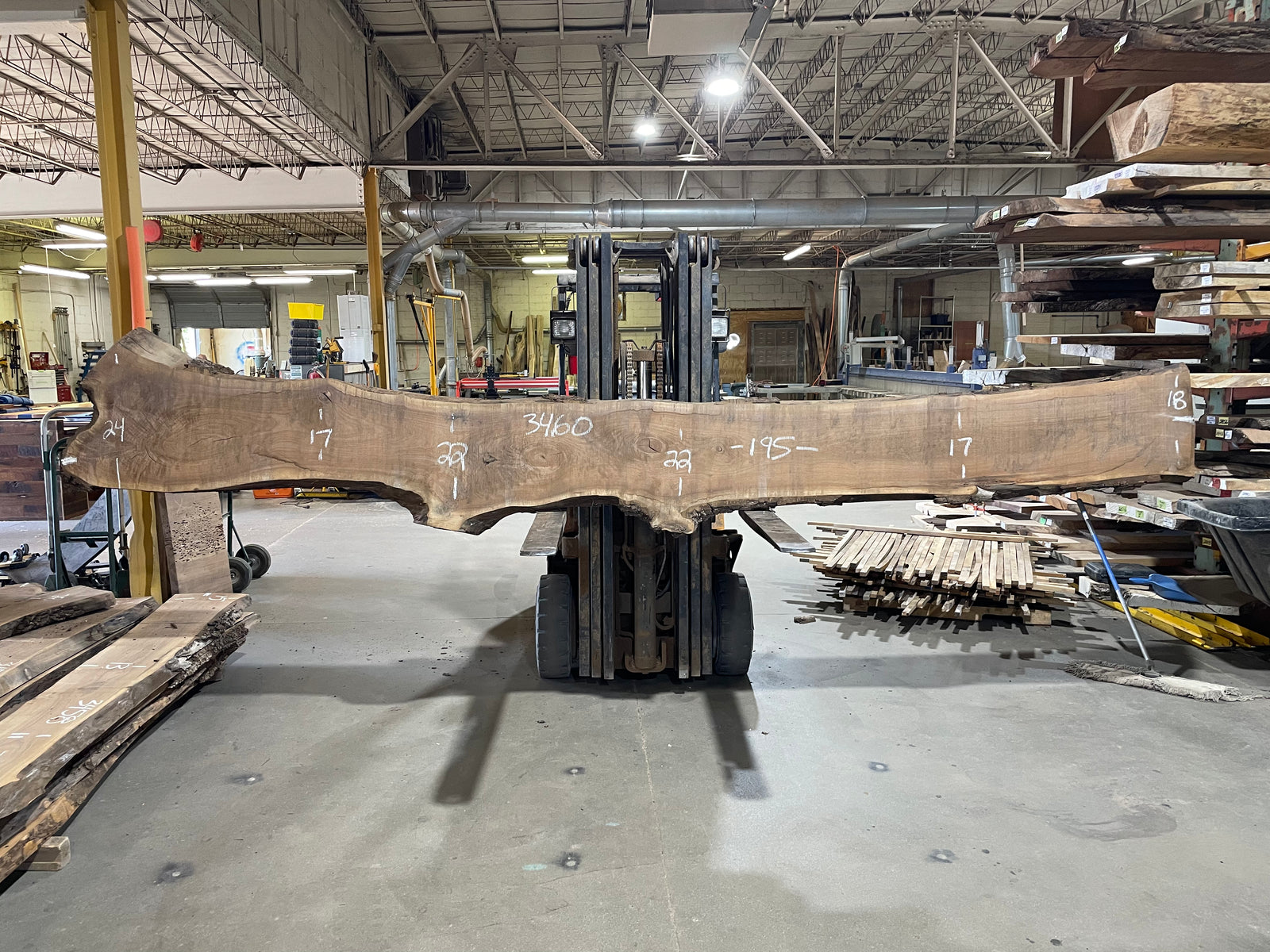 BLACK WALNUT (3460) 195” L x 17-24” W x 2.5” T