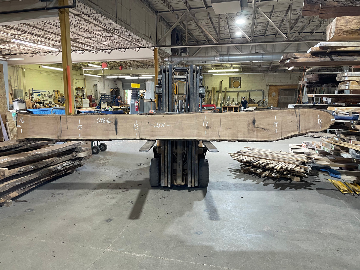 BLACK WALNUT - (3465) 199” L x 14-20” W x 2.5” T (BOOKMATCH w/ 3466*)