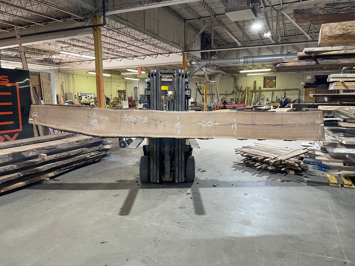 BLACK WALNUT (3468) 201” L x 14-20” W x 2.5” T (BOOKMATCH w/ 3467*)