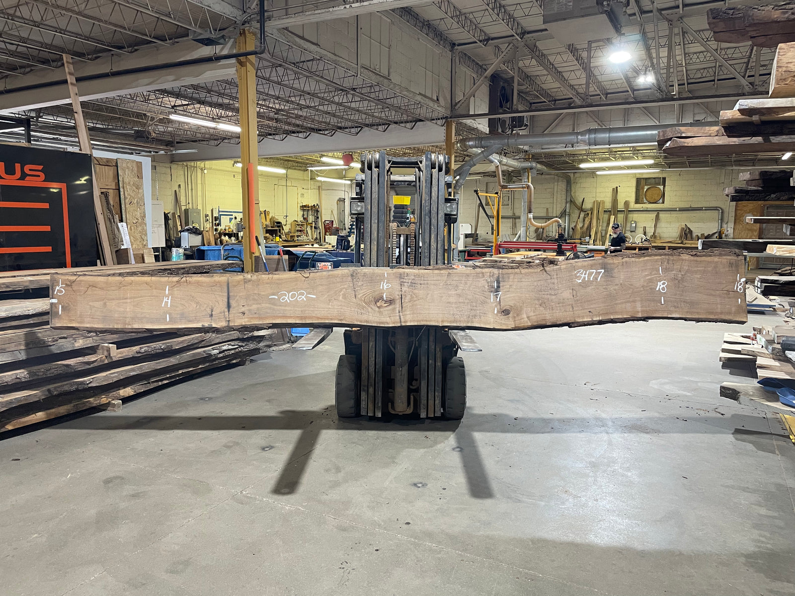 BLACK WALNUT (3477) 202” L x 14-18” W x 2.75” T