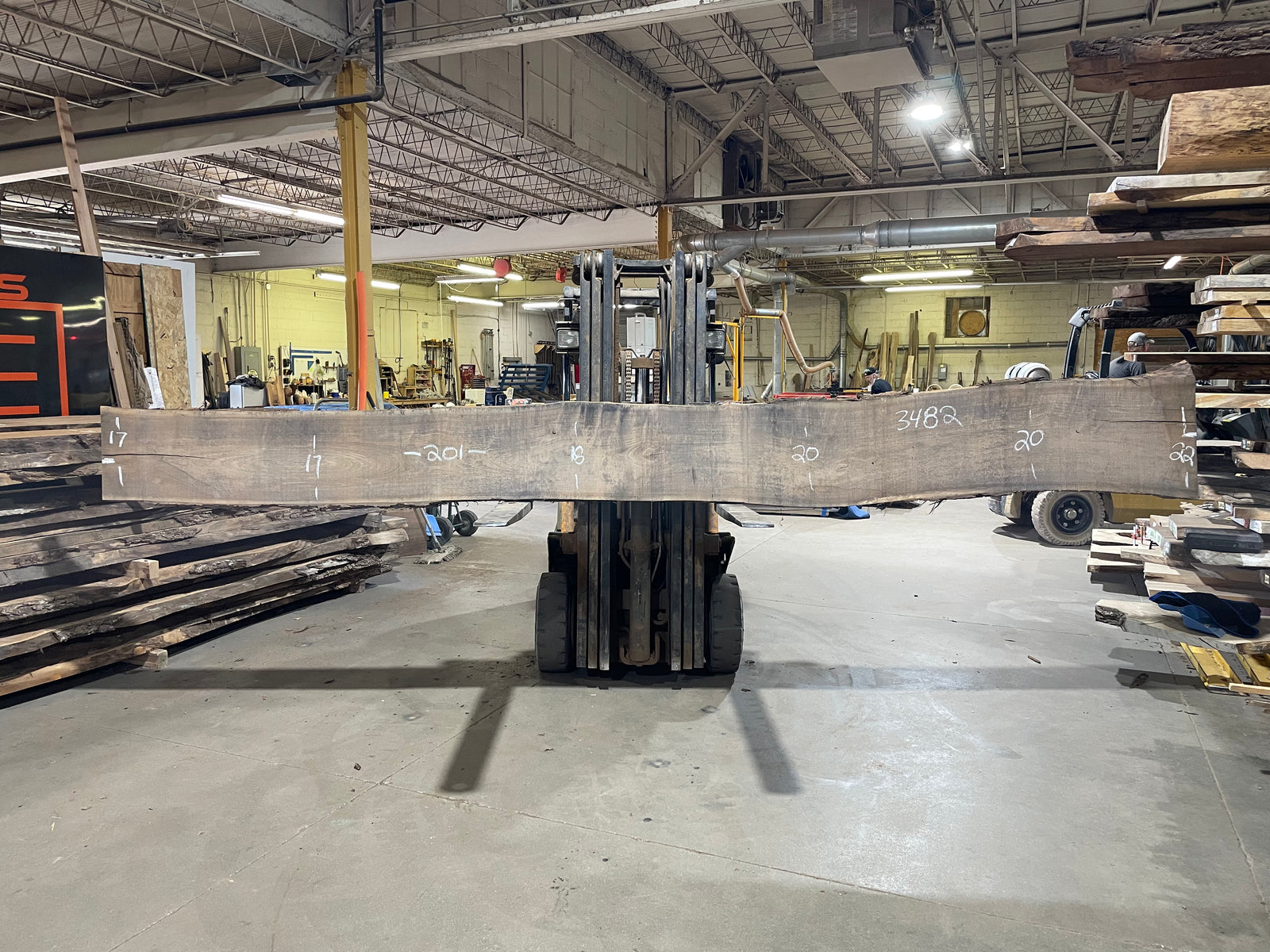 BLACK WALNUT (3482) 201” L x 17-22” W x 3” T (BOOKMATCH w/ 3483*)