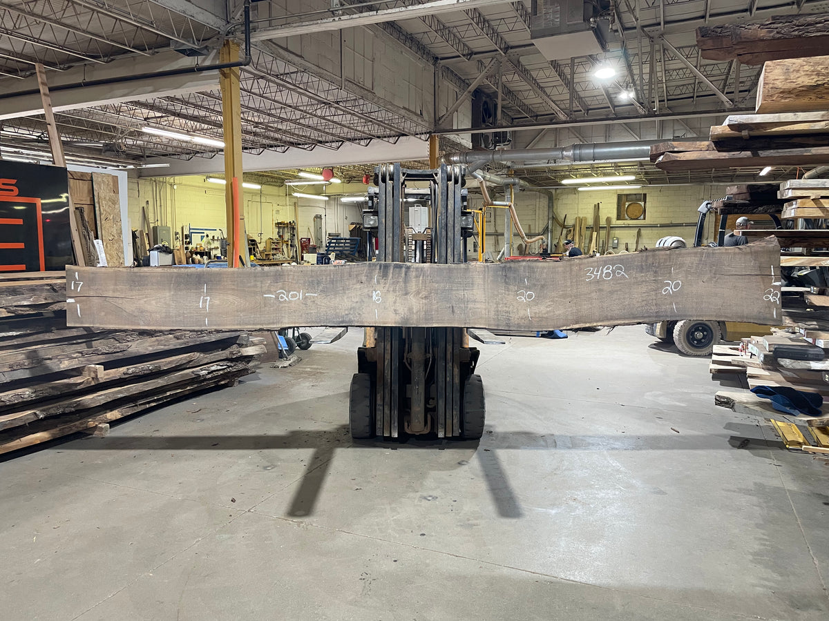 BLACK WALNUT (3483) 201” L x 14-25” W x 3” T (BOOKMATCH w/ 3482*)
