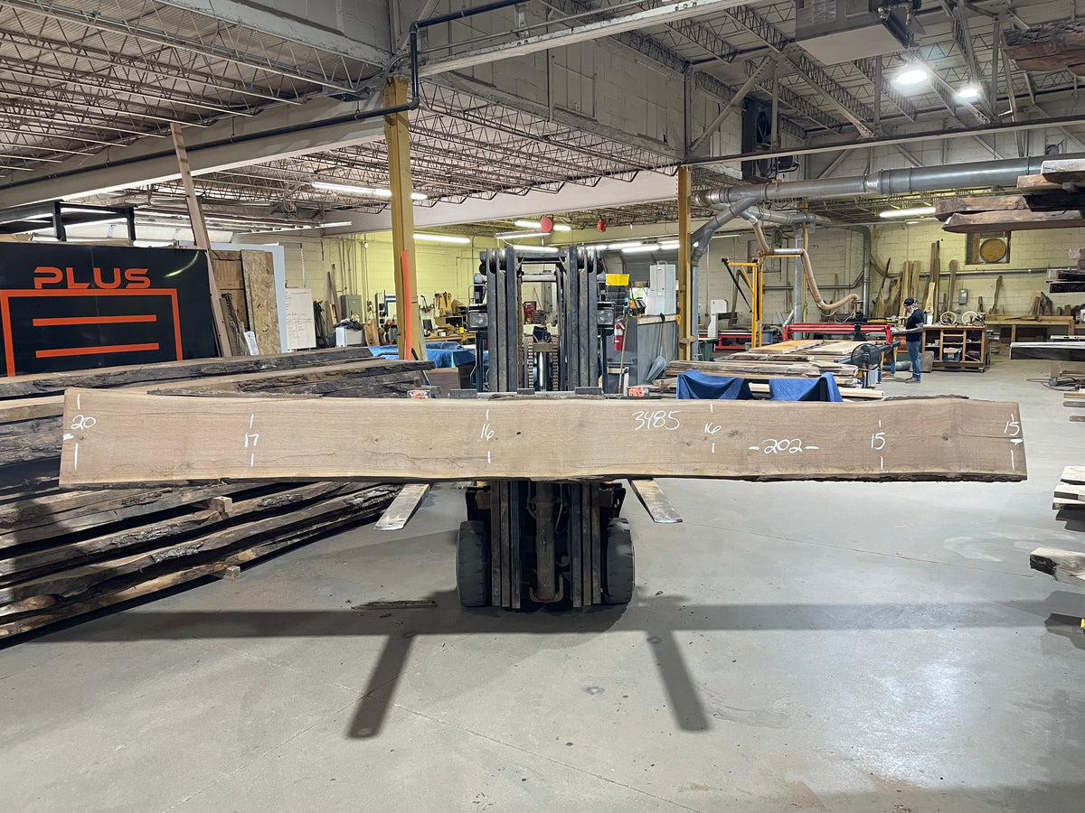 BLACK WALNUT (3486) 202” L x 15-21” W x 2.75” T (BOOKMATCH w/ 3485*)