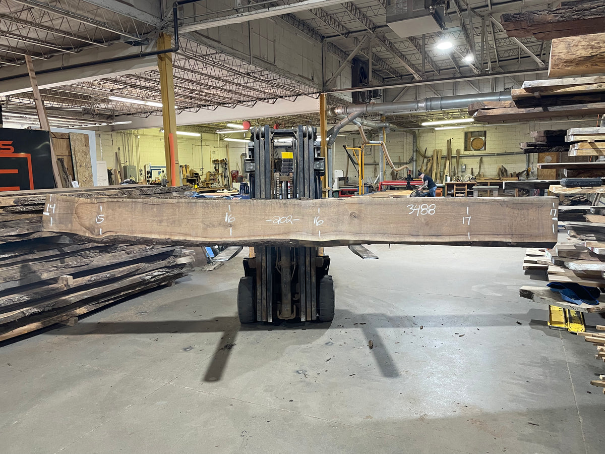 BLACK WALNUT (3488) 202” L x 14-17” W x 3” T