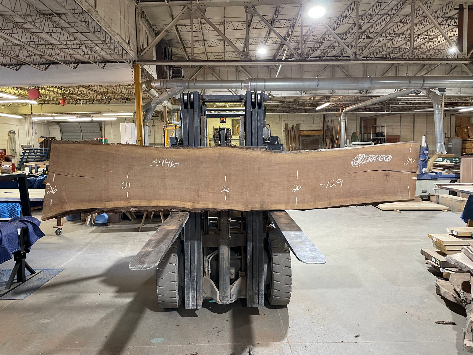 BLACK WALNUT (3496) 129” L x 20-26” W x 2.5” T