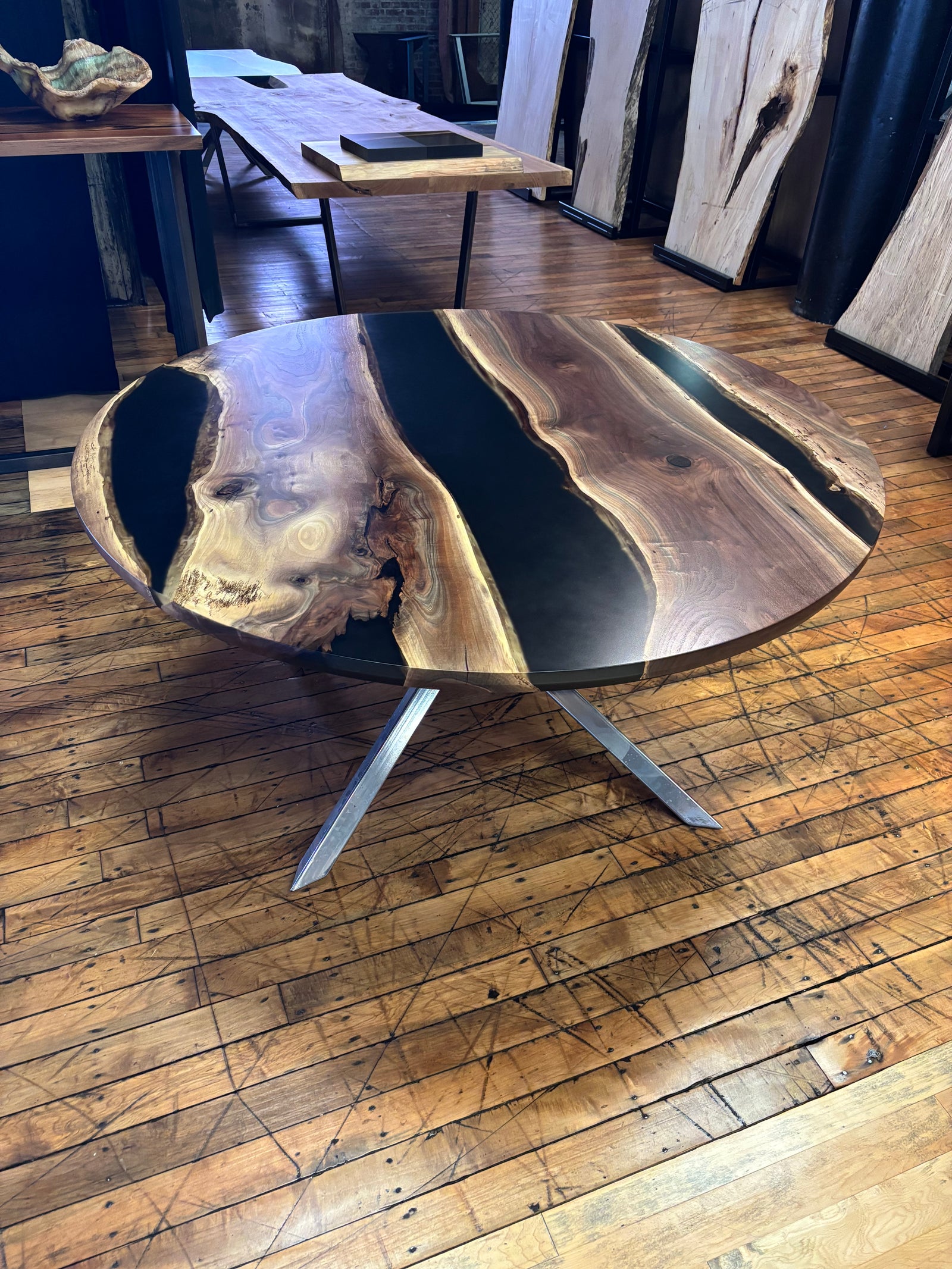 Epoxy Casted Walnut Table