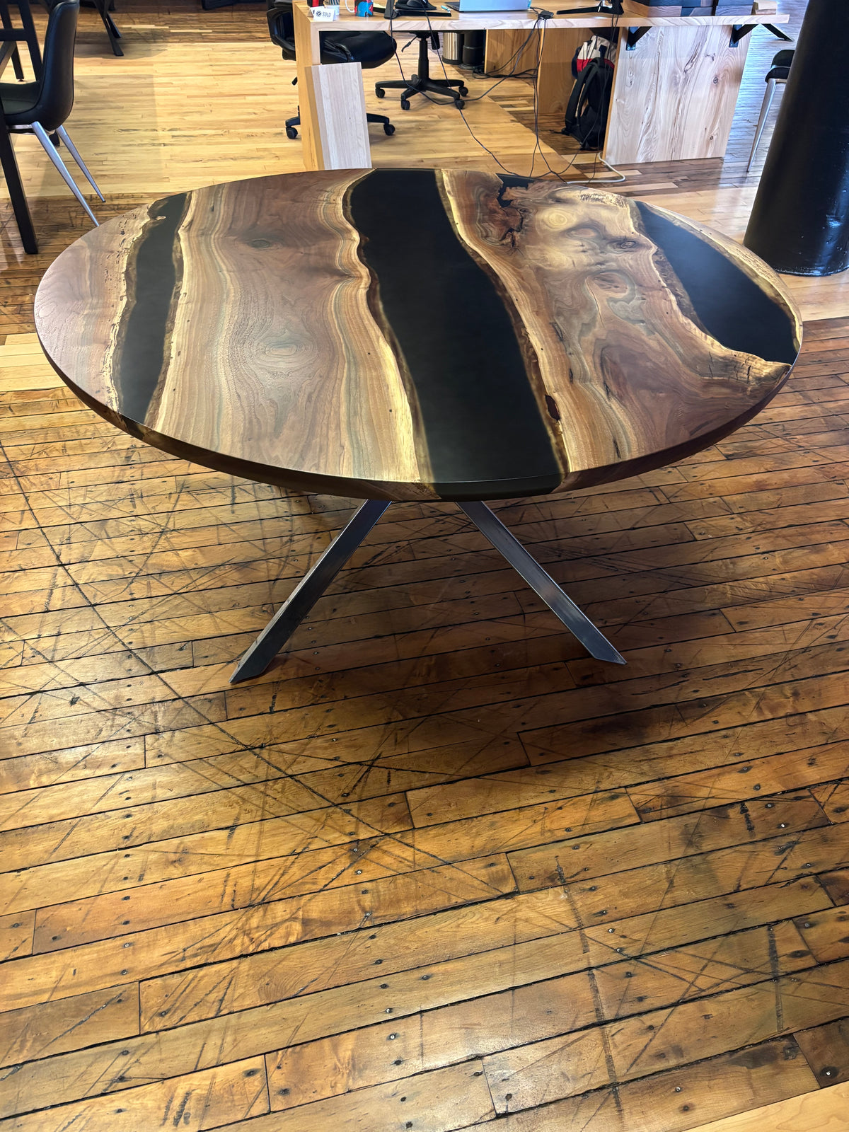 Epoxy Casted Walnut Table