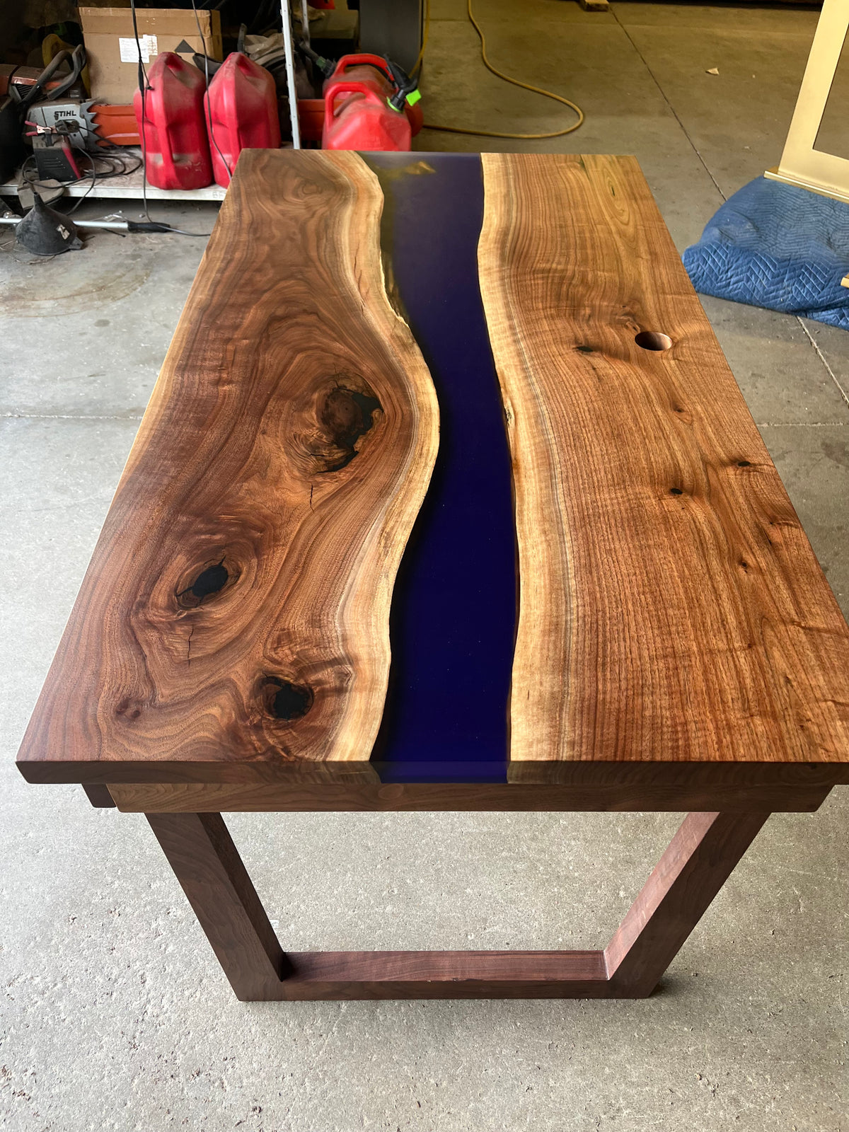 Walnut Epoxy River Desk