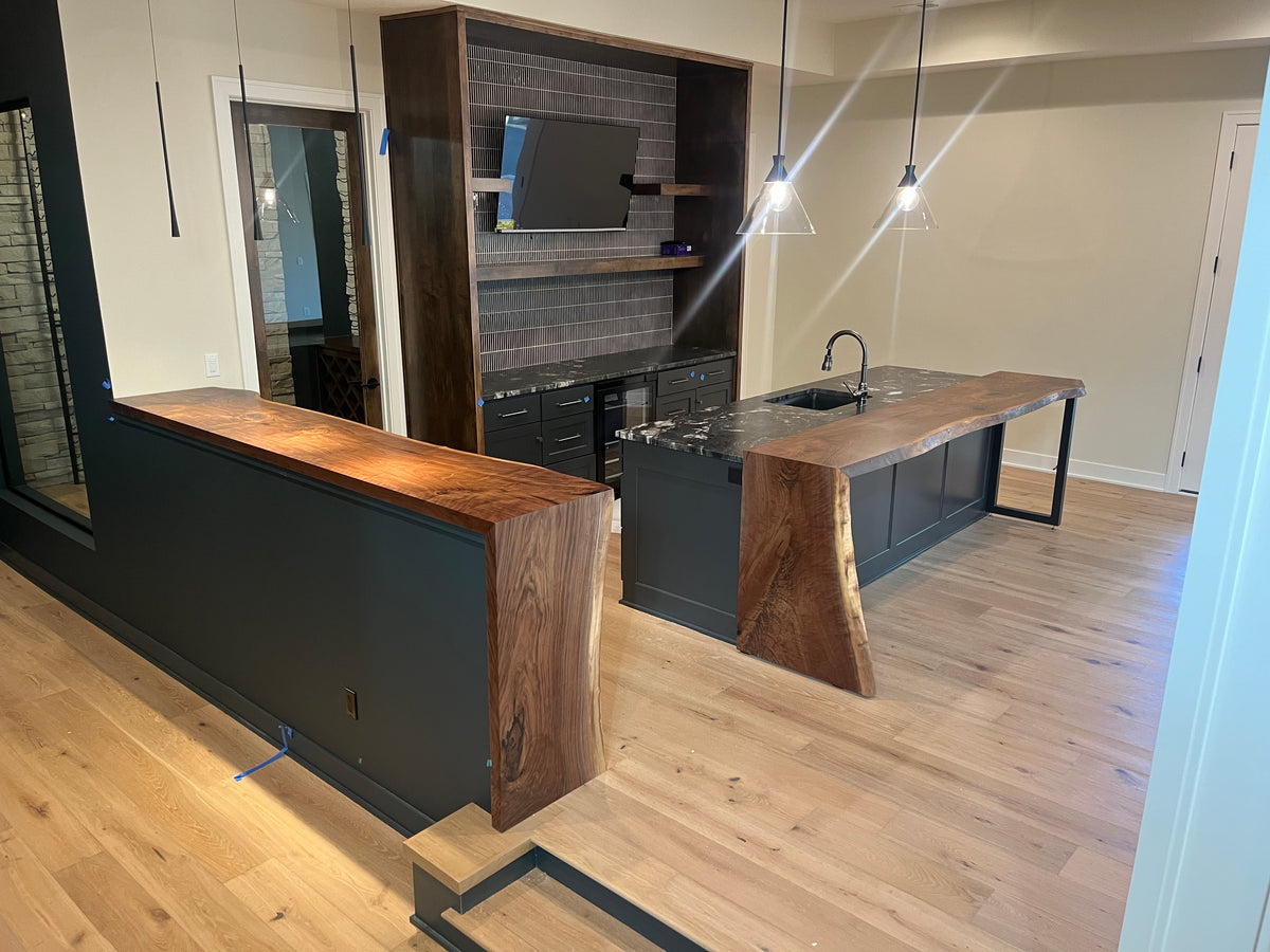 Walnut Waterfall Bartop