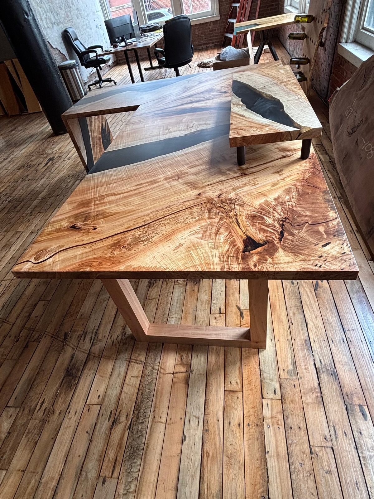 Epoxy River Maple Desk