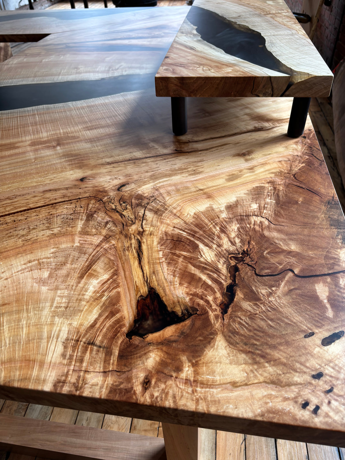 Epoxy River Maple Desk