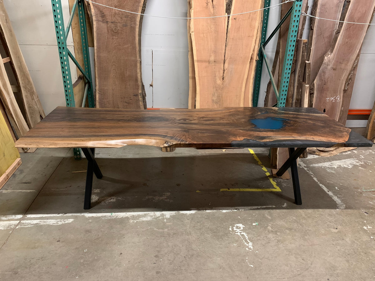Red Oak Epoxy Casted Dining Table