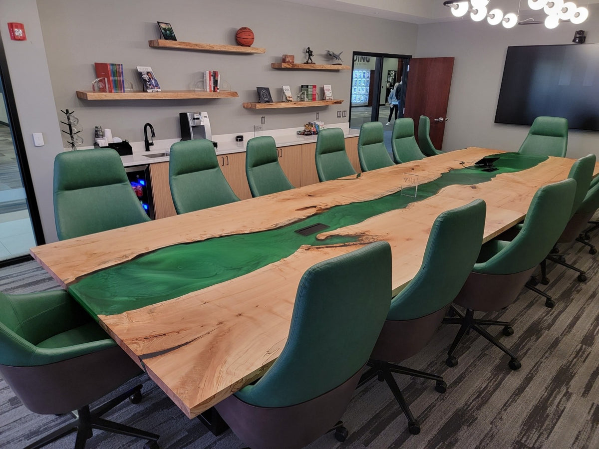Maple Green Epoxy River Conference Table