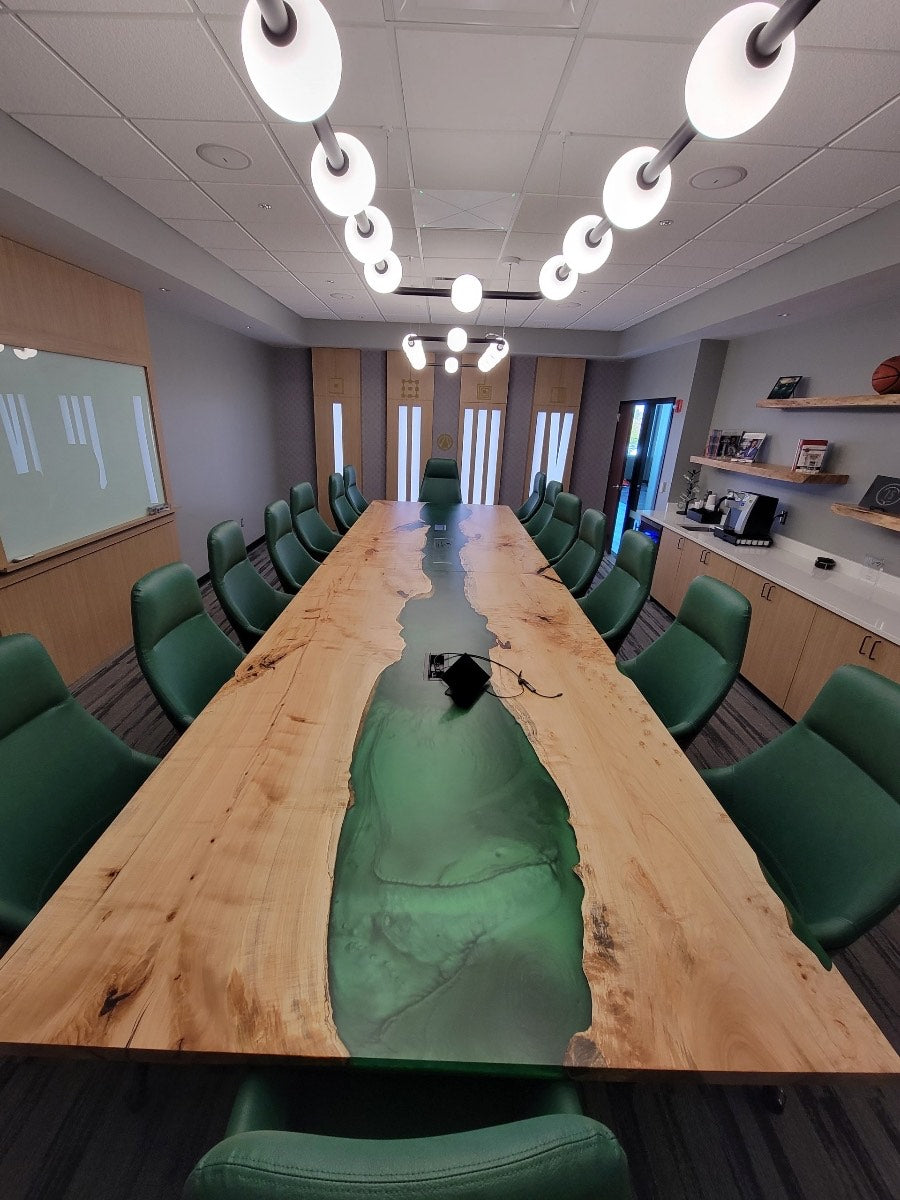Maple Green Epoxy River Conference Table