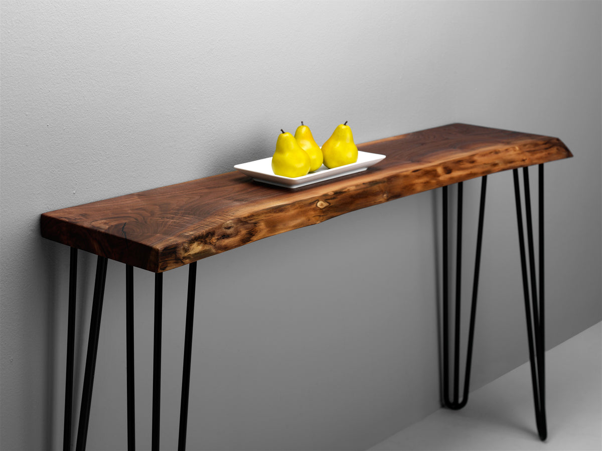 Live Edge Console Table on Hairpin Legs