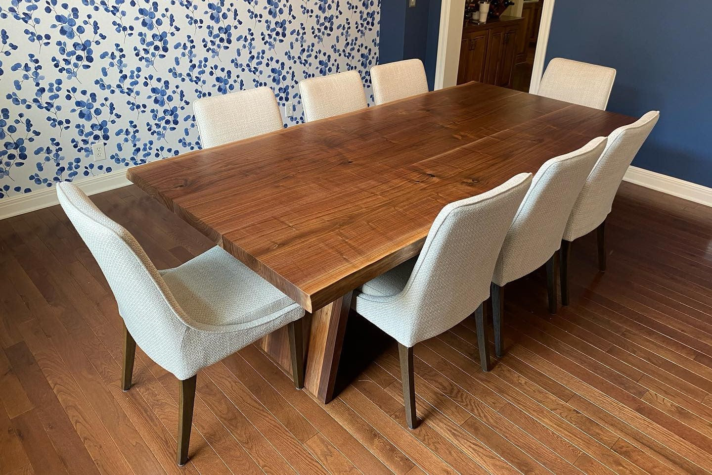 Live edge black walnut dining table