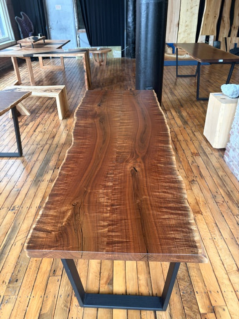 Live Edge Curley Walnut Dining Table
