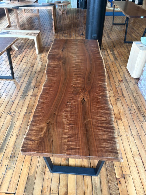 Live Edge Curley Walnut Dining Table