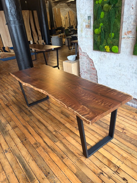 Live Edge Curley Walnut Dining Table