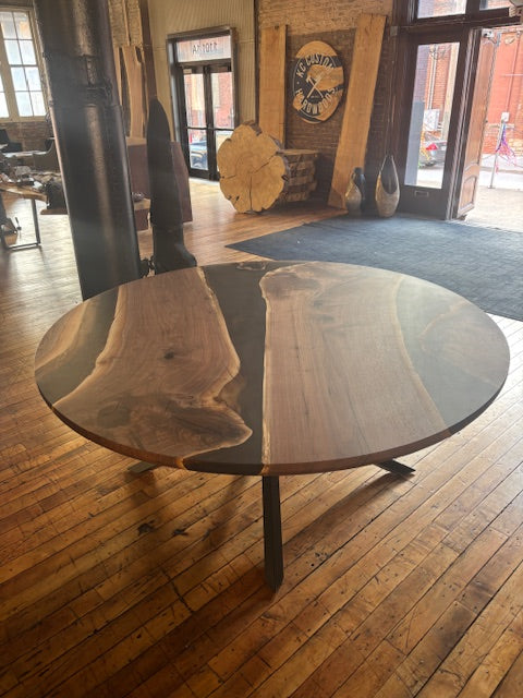 Black Walnut Epoxy Casted Dining Table