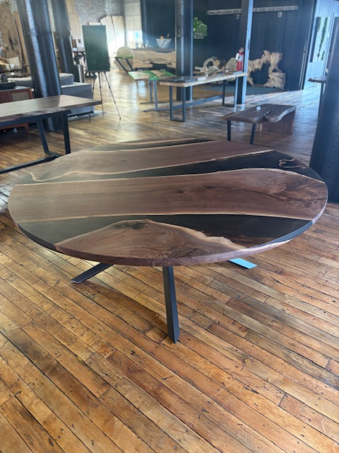 Black Walnut Epoxy Casted Dining Table