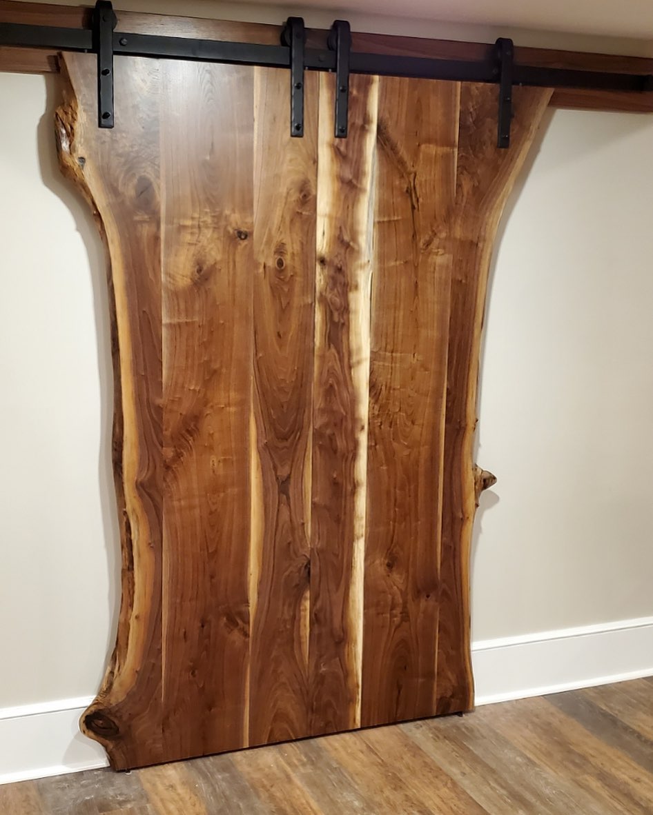 Black Walnut Live Edge Sliding Barn Door  334