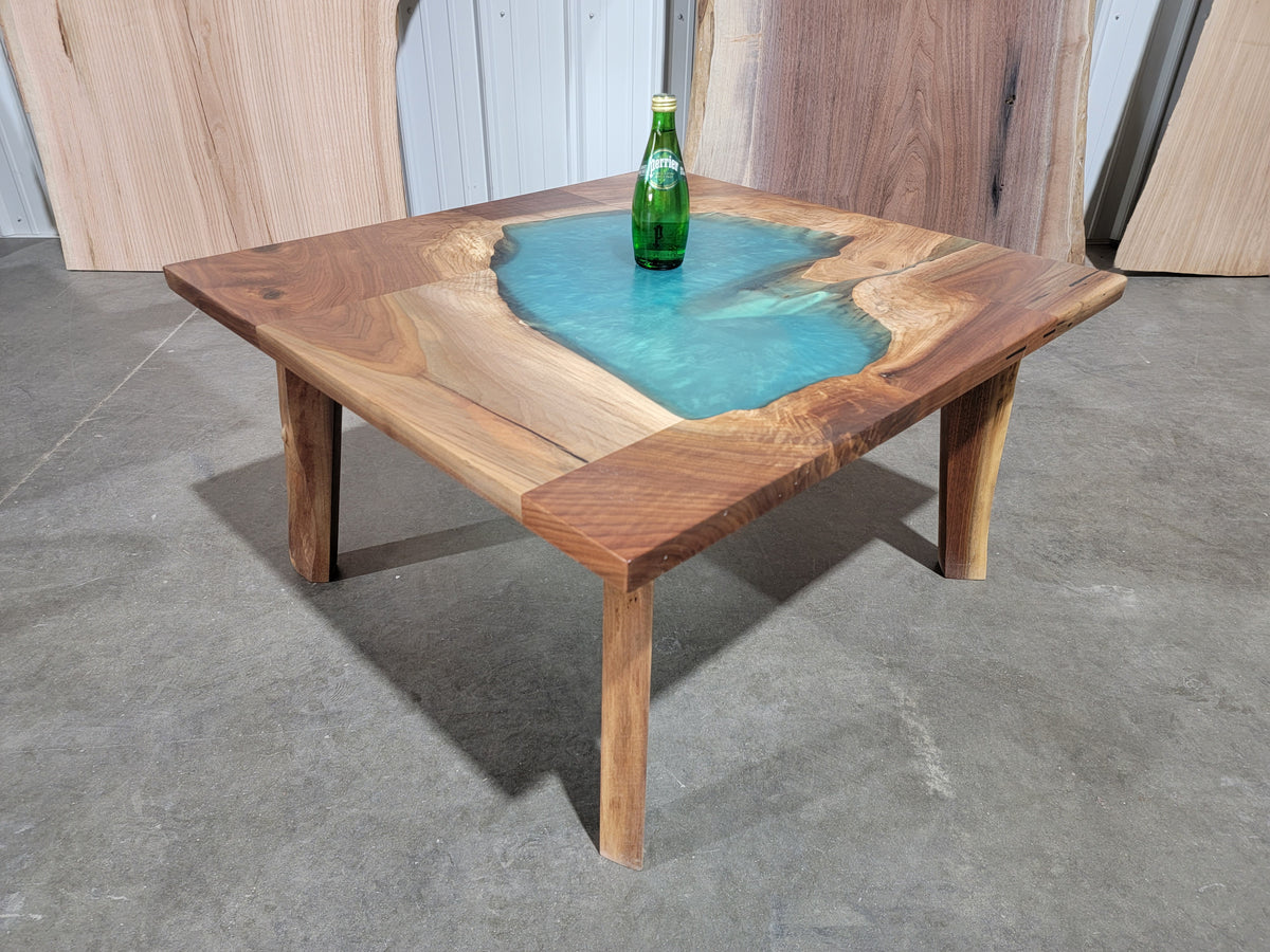 Black Walnut Epoxy Coffee Table 285 KC Custom Hardwoods