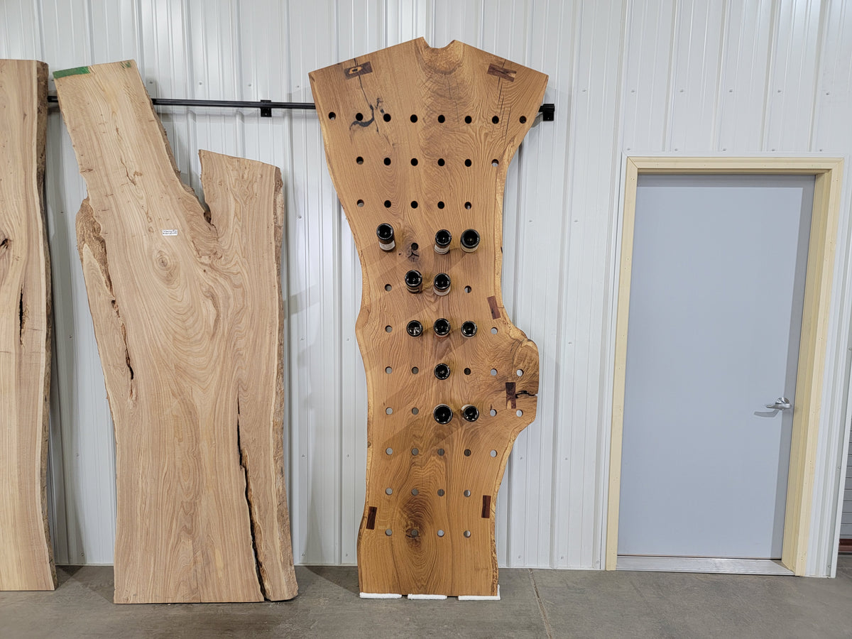 White Oak slab wine holder