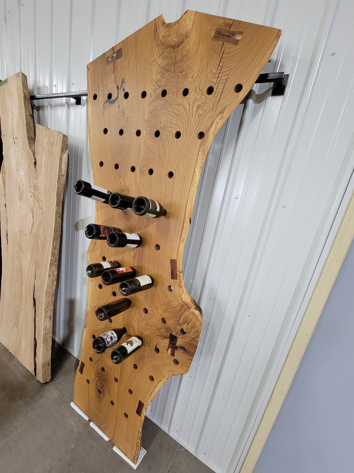 White Oak single slab wine rack